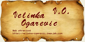 Velinka Ogarević vizit kartica